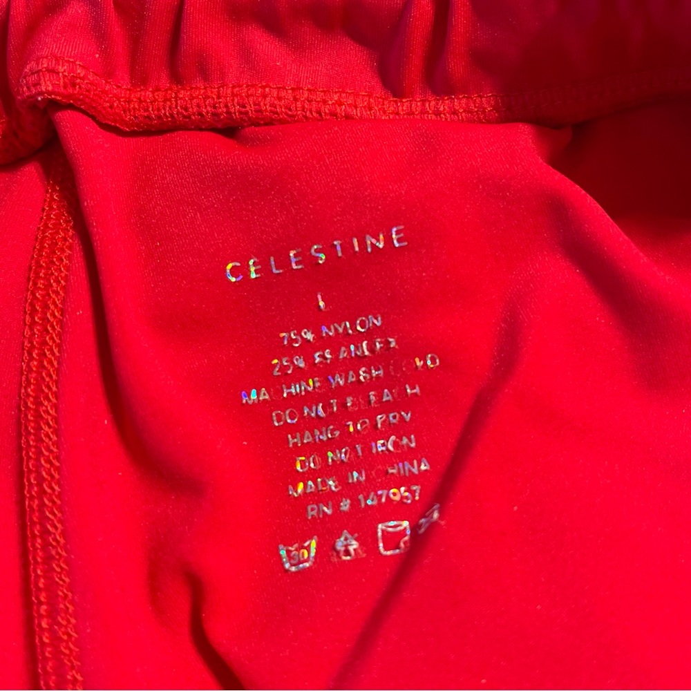 Celestine High Rise Scarlet Ruffle Leggings - Picture 14 of 15